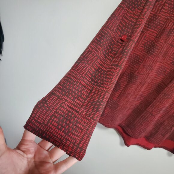 TOAD & AND CO Tamaya Tunic Top Shirt Organic Cotton Roll Tab Red Women's Small - Picture 4 of 12